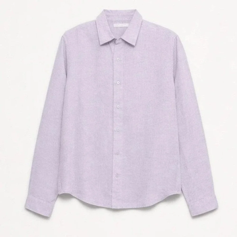 Banana Republic Standard Fit 100% Linen Dress Shirt Men XL Lavender Purple Relax